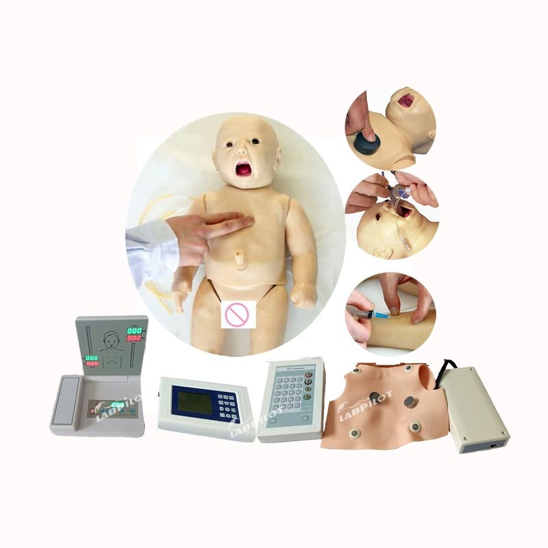 현실적인 피부 시뮬레이션 PALS 외청 및 ECG 훈련을위한 신생아 아기 인형